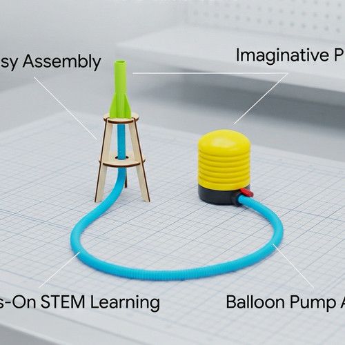 Air-Powered Rocket Launcher STEM Science Kit Foam Rocket Foot Pump Tripod Hose