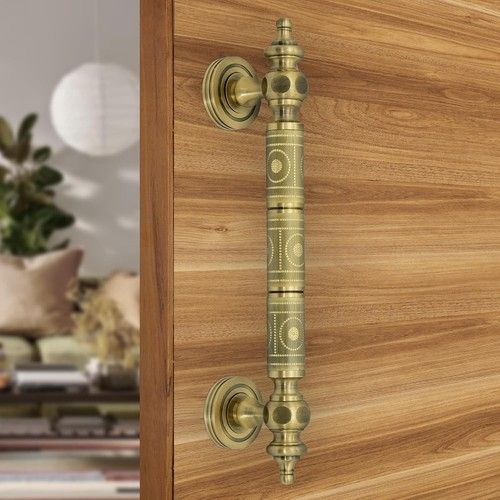 Brass Antique Look Main Door Handle Pull Push door handle for Home Office Hotel
