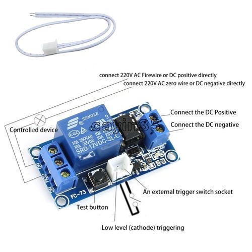 12V 1 Channel Latching Relay Module with Touch Bistable Switch MCU Control UK — image 1