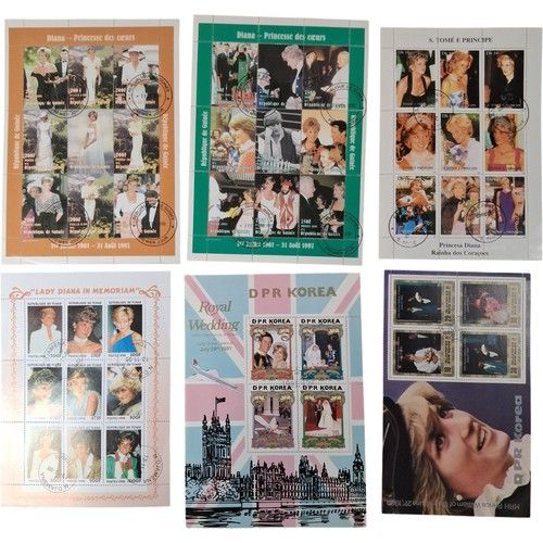 Princess Diana Memorial Stamp Collection Set Royalty Thematic Philately Memorabi