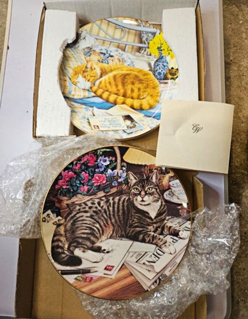 Royal Doulton Cats of Character Bone China Plates x2