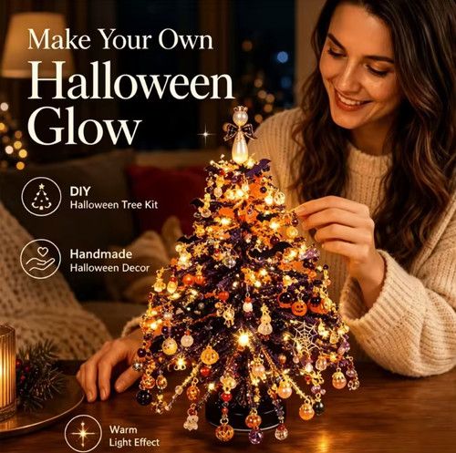 Beaded Halloween Tree Kit DIY Ornament Making Craft Set Kids Gift Funny