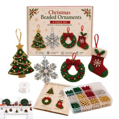 Christmas Bead Making Kit DIY Bracelet Craft Set Holiday Tree Hanging Decor — image 2