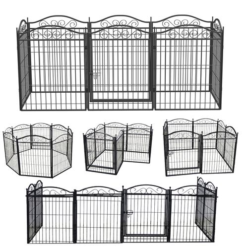 BingoPaw 8 Panels Dog Play Pen Pet Puppy Playpen Metal Exercise Fence Enclosure — image 10