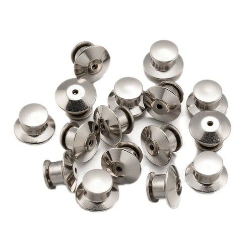 10/30/50pcs Locking Pin Backs Metal Keepers Badge Fastener Tie Tack Lapel Brooch