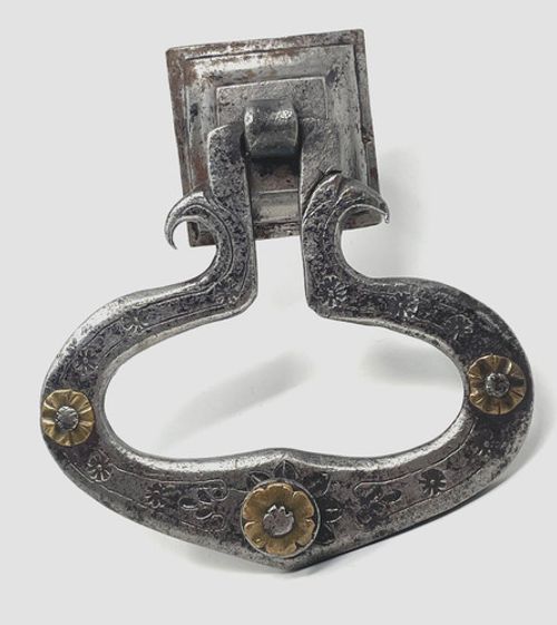 Lovely, Rare 17-18th Century Wrought Iron and Bronze  North Italian Door Knocker
