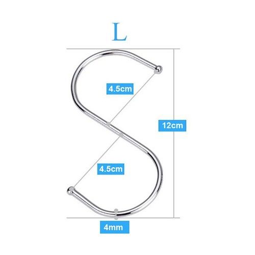 VDL 1~100 Stainless Steel S Hook Kitchen Metal Utensil Clothes Hanger Hanging