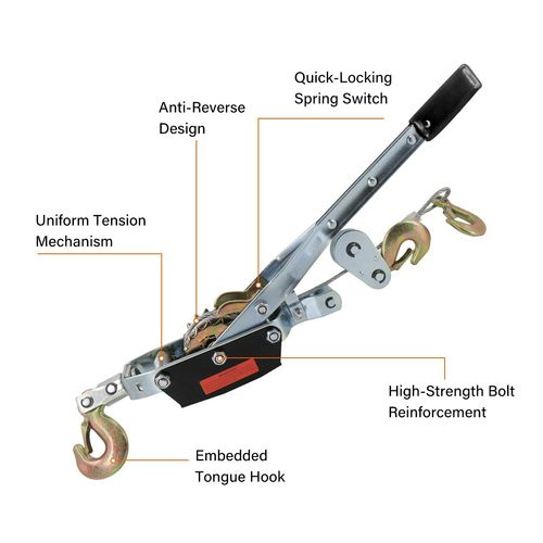 Power Puller Come Along Hand Winch 4 Ton 8818lb Heavy Duty Pull Hoist 3 Hooks UK — image 2