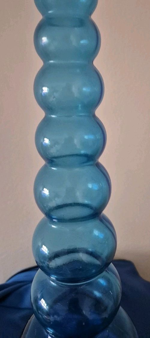 Blue Glass Bubble Genie Bottle 17" DF — image 2