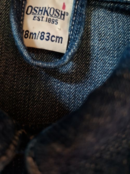 OshKosh Blue Denim Jacket Button Front Pockets Unisex Baby 18 Months — image 3