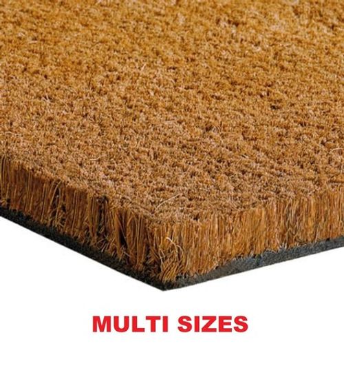 Heavy Duty Natural Coir Entrance Mat Non Slip Rubber Back Indoor / Outdoor New