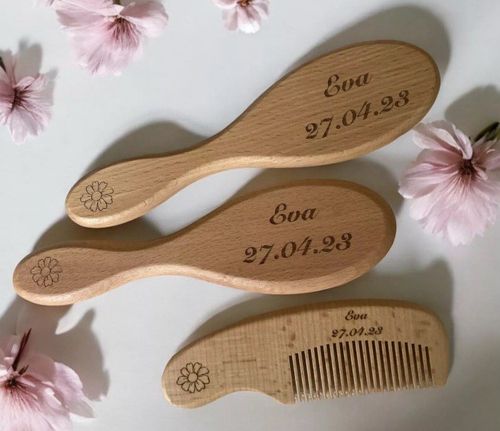 Personalised Baby Hair Brush Set Baby's First Brush Set Newborn Christening Gift — image 9