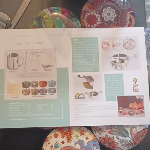 DIY Soy Wax Container Candle Making Kit w/ Pouring Jug, Wicks, Lidded Tins Book — image 3