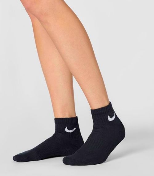 Nike Socks Mens 3 Pack Black White Ankle Crew Sports Cotton Cushioned — image 3