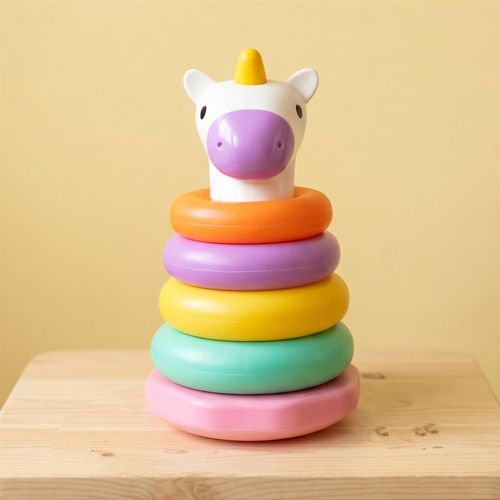 Una The Unicorn Baby Stacking Rings Montessori Toy Ring Stacker Toddler Activity — image 2