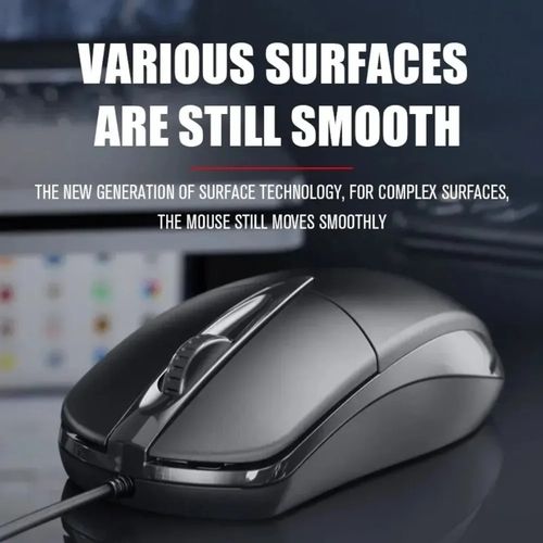 Wired Mouse For PC Laptop Computer Wheel-Black USB Optical Wired Mouse — image 3