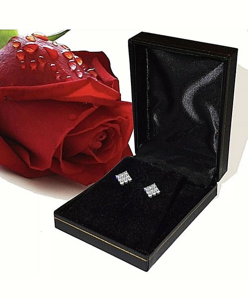 4 Ct Princess Cut VVS1/D Lab Created Stud Earrings 14k White Gold 7mm Push Back — image 6
