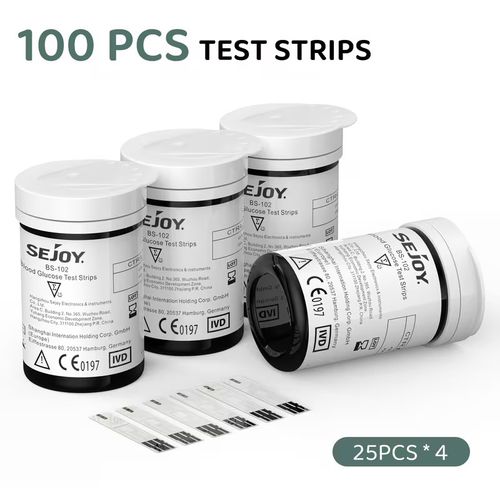 SEJOY Diabetes Lancet Test Strips x100 for BG-201/202/203 Blood Glucose Monitor — image 2