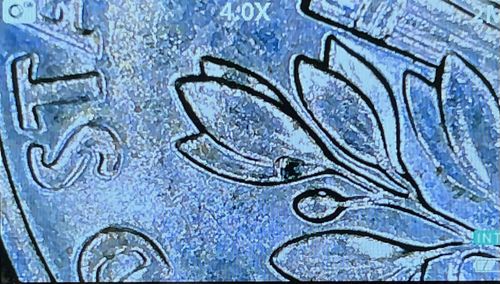 2021 D Rosevelt Dime Struck Through Mint Error RVS & Extra Oak Leaf — image 5