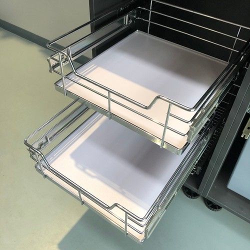 2x PULL OUT SOLID BASE BASKET KITCHEN CABINET LARDER CUPBOARD SC 300 400 500 600