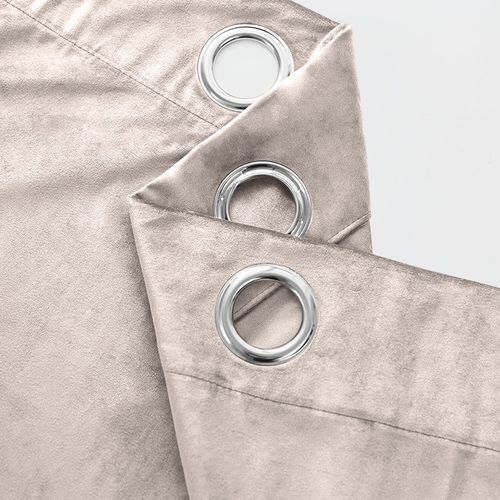 Blackout Curtains Thick Velvet Eyelet Ring Top Ready Made Lined Curtain Pair — image 3