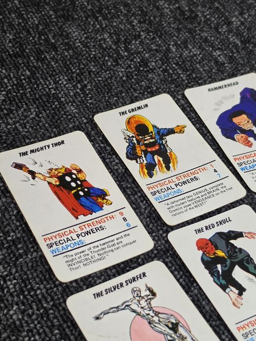 Marvel Heroes & Villains Top Trumps Rare Vintage Card Game 1970s complete  — image 17