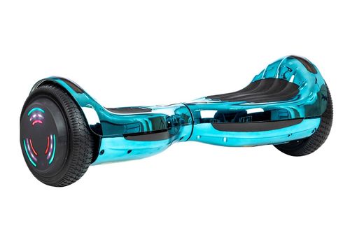 Blue / Turquoise Chrome Hoverboard Swegway with Bluetooth and LED wheels UL2272 — image 5
