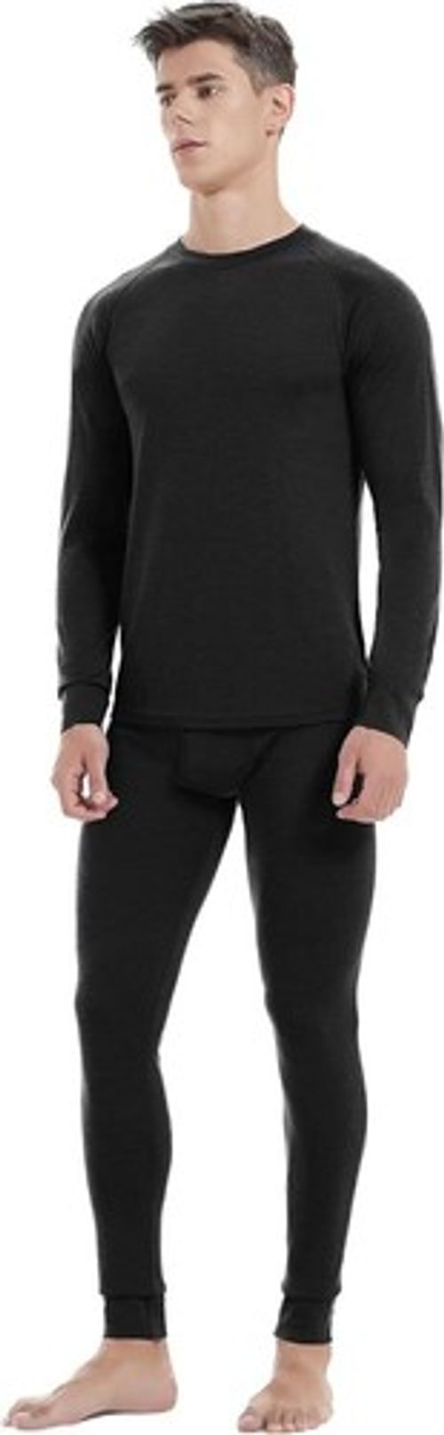 Mens 100% Merino Wool Base Layer Set Ski Thermal Long Johns Top Bottom Underwear