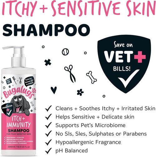 Bugalugs Itch & Immunity Dog Shampoo Sensitive Skin - Professional Pet Grooming — image 7