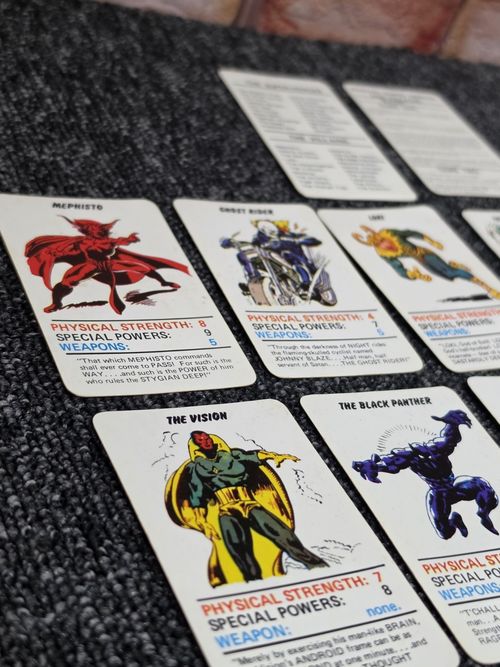 Marvel Heroes & Villains Top Trumps Rare Vintage Card Game 1970s complete  — image 8