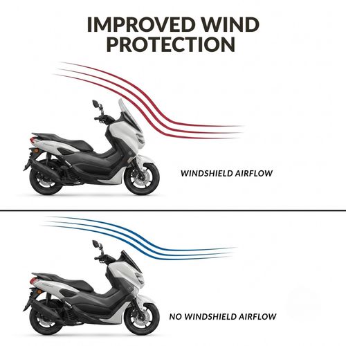 Motorbike Motorcycle Clip On Windshield Wind Screen Deflector Extension Spoiler — image 4