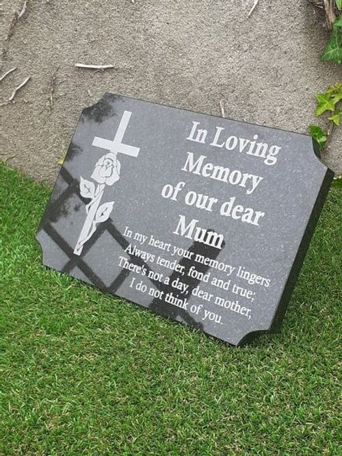 Personalised Black Granite Memorial Grave Plaque Cemetery Stone Plaque — image 4