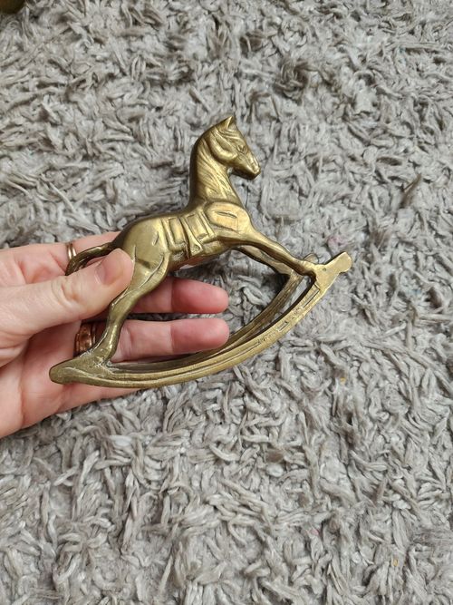 Solid Brass Rocking Horse, Vintage — image 3