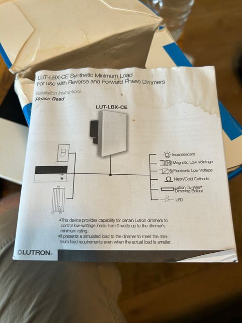 Lutron LUT-LBX-CE-WH Interface 220-240V Synthetic Minimum Load — image 2
