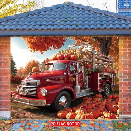 Pumpkin Harvest Garage Door Banner Fabric Party Holiday Backdrop XS — image 1