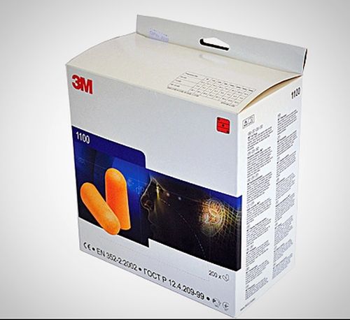 3M 1100 Orange Disposable Noise Reduction Foam Ear Plugs, SNR 35db — image 1