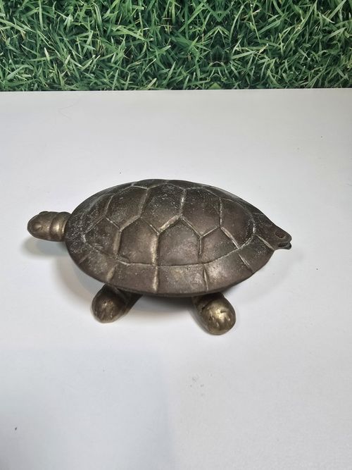 Brass Turtle Trinket Box Hinged Lid Tortoise Ashtray  — image 5