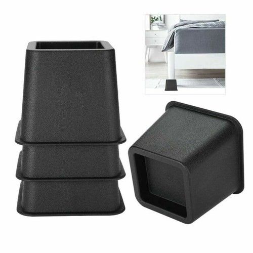 4x Heavy Duty Bed Chair Round Risers Feet Leg Lift Furniture Extra Raisers UK