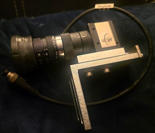 uEye UI-1410-M Camera with Lens & Ringlight Cable Imaging Device