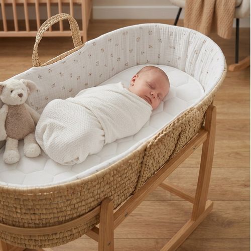 Quilted Breathable Pram Mattress Carrycot pram mosses basket- Oval (72x32x4) — image 5