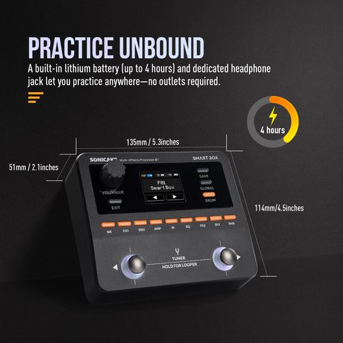 SONICAKE Smart Box Multi-Effects Processor Guitar/Bass Looper Effects Pedals UK — image 6