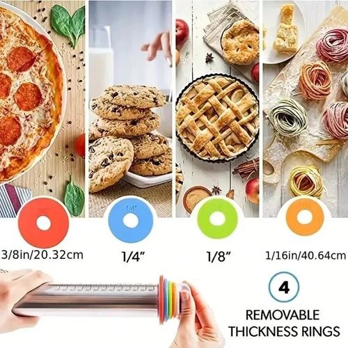 1pc Stainless Steel Adjustable Rolling Pin Thickness Ring Non Stick FrenchStyle) — image 5