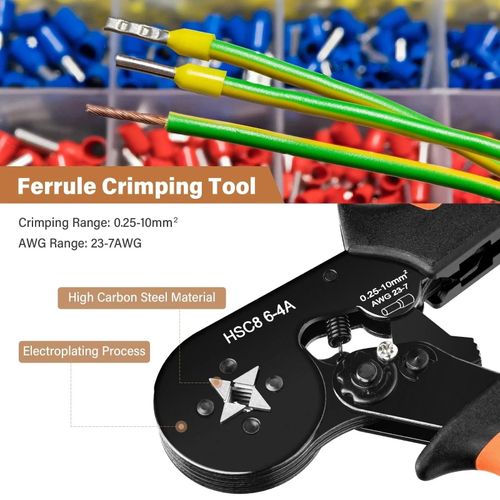 1200Pcs Wire Ferrule Crimping Tool Set Cord Ends Wire Terminals Lugs — image 10