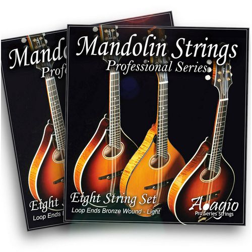 2 PACKS Mandolin Strings With Loop Ends - Light Regular Gauge Long - Adagio Pro  — image 1