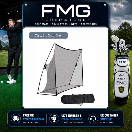 FMG 7ft x 7ft Golf Return Hitting Net Portable Practice Net Indoor & Outdoor UK