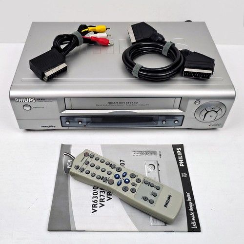Philips VHS VCR Video Cassette Tape Player & Recorder VR630 with REMOTE CONTROL