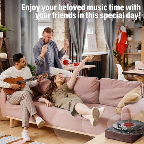 Bluetooth Vinyl Record Player,3-Speed Turntable with Stereo Speakers A — image 7