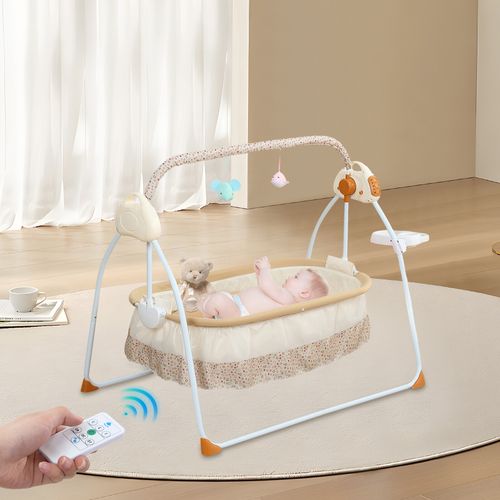 25KG Electric Bluetooth Auto-Swing Cot Baby Cradle Crib Infant Bed Rocking Chair — image 2