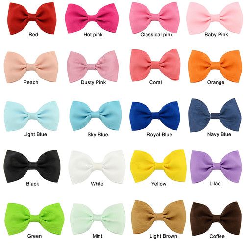 40PCS Baby Girls kids Ribbon Bow Alligator Hair Clip Cute Bows Clips School Pair