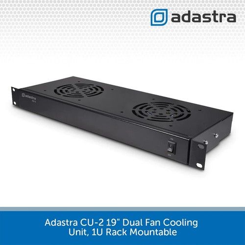 1U 19" Fan Tray Rackmount 2 Fans Dual Cooling Rack Mount Unit UK Plug Data Cabs